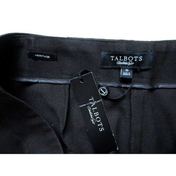 NWT Talbots Heritage Fit in Brown Bi-Stretch Side Zip Capri Crop Pants 16 x 23 ½ - Picture 4 of 4